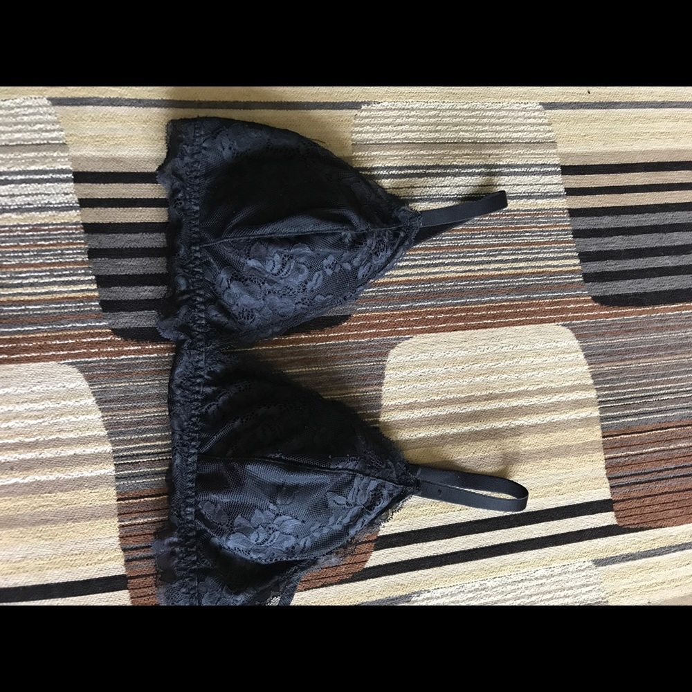 Black lacy bralette.